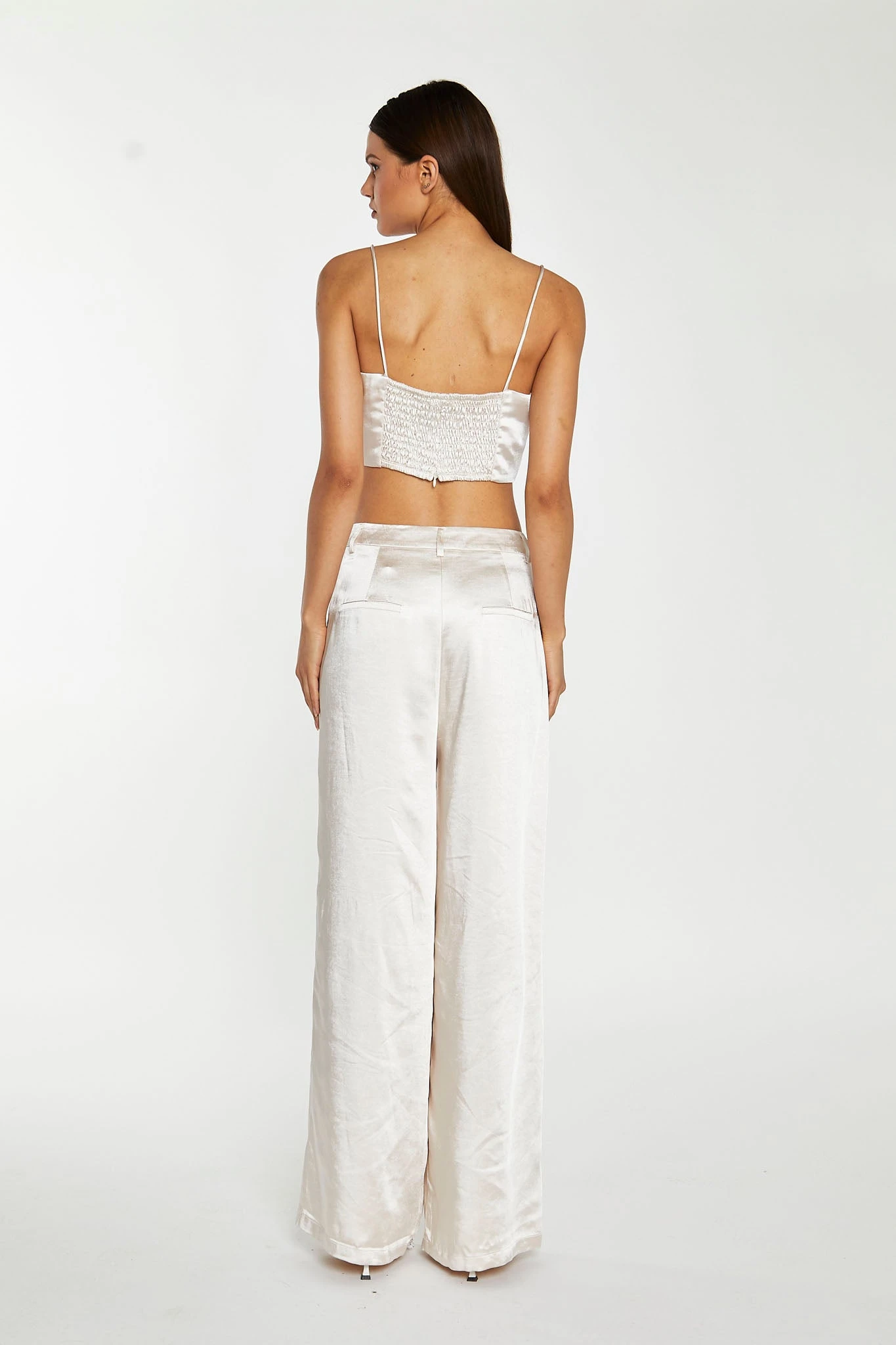 Glamorous Champagne Satin Corset Top 3 Glamorous Champagne Satin Corset Top - Image 2