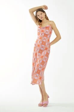 Glamorous Lilac-Orange Tribal Print Cowl-Neck Slip Midi-Dress 9 Glamorous Lilac-Orange Tribal Print Cowl-Neck Slip Midi-Dress -Glamorous Shop CA0006A DE54 04