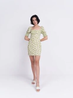 Glamorous Care Olive Green Flower Puff Sleeve Mini Dress 7 Glamorous Care Olive Green Flower Puff Sleeve Mini Dress -Glamorous Shop CA0109 CO13 01