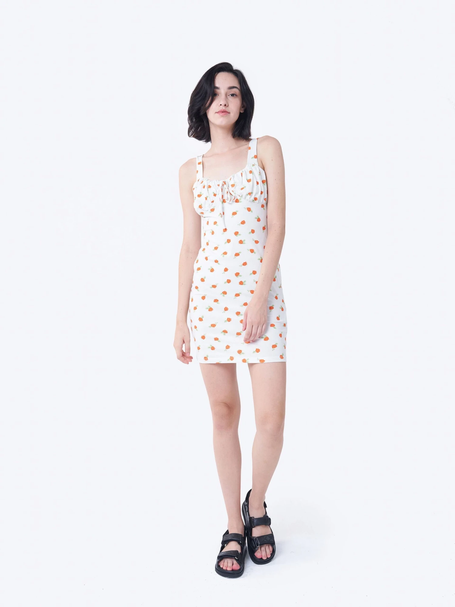 Glamorous Care White Orange Floral Mini Dress 5 Glamorous Care White Orange Floral Mini Dress - Image 3