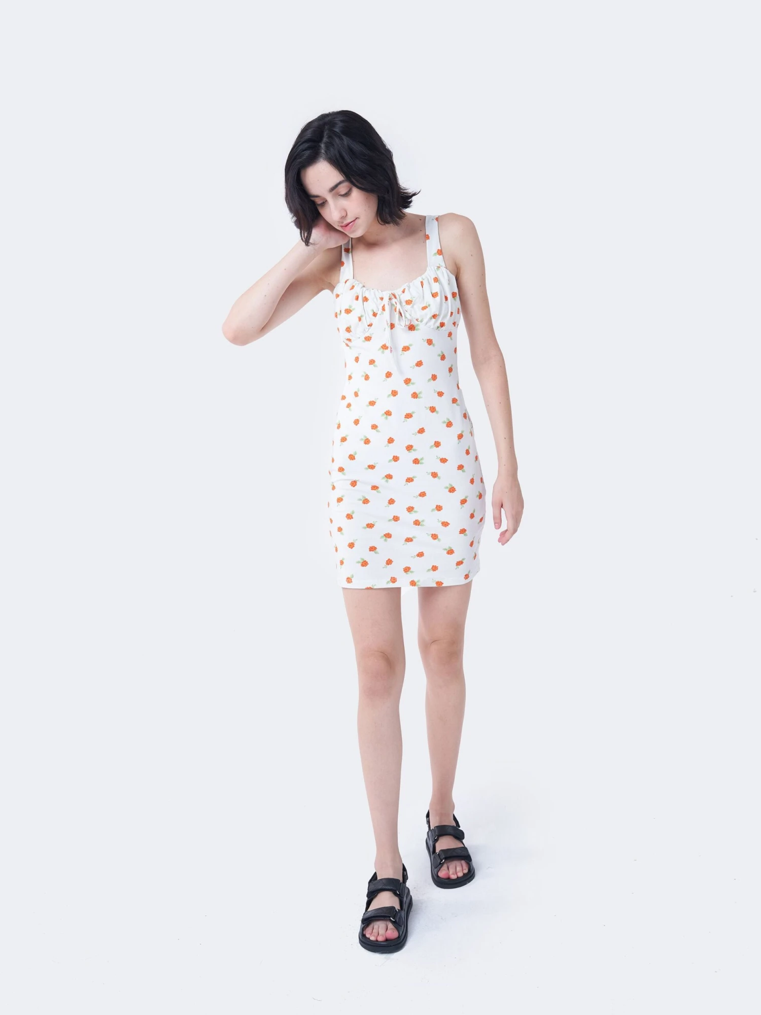 Glamorous Care White Orange Floral Mini Dress 6 Glamorous Care White Orange Floral Mini Dress - Image 4