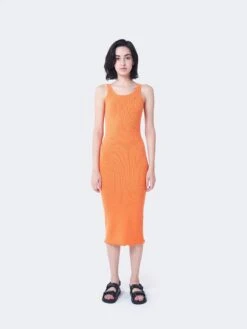 Glamorous Care Orange Ribbed Midi Dress -Glamorous Shop CA0127 2