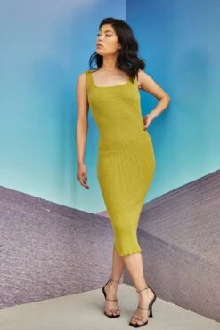 Glamorous Care Olive Knit Square Neck Midi Dress 10 Glamorous Care Olive Knit Square Neck Midi Dress -Glamorous Shop CA0244 W12 03