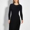 Glamorous Care Black Knitted Open Back Midi Dress -Glamorous Shop CA0382 BK 04