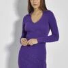 Glamorous Care Purple Collared Knit Mini Dress