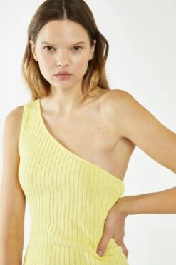 Glamorous Banana-Yellow Rib-Knit Asymmetric Midi Dress 8 Glamorous Banana-Yellow Rib-Knit Asymmetric Midi Dress -Glamorous Shop CA0421 DE47 03