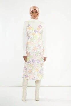 Glamorous Pastel 60s Floral Side-Split Cami Style Midi-dress 13 Glamorous Pastel 60s Floral Side-Split Cami Style Midi-dress -Glamorous Shop CA0441 DG51