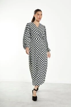 Glamorous Sixties Flower Long Sleeve Wrap Midi Dress 9 Glamorous Sixties Flower Long Sleeve Wrap Midi Dress -Glamorous Shop CK5516 CZ53 03