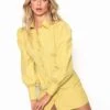 Glamorous Citron Puff Sleeve Mini Shirt Dress