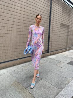 Glamorous Womens Multi Blurred Print Midi-Dress