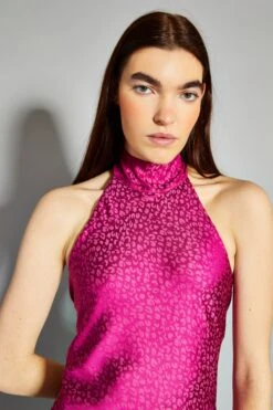 Glamorous Deep Orchid Leopard Print Halter Neck Mini Dress -Glamorous Shop CK6849 DC78 03