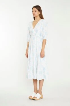 Glamorous Blue Wallpaper Floral Midaxi Wrap-Dress 8 Glamorous Blue Wallpaper Floral Midaxi Wrap-Dress -Glamorous Shop CK6919 DE84 03