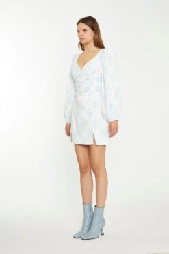 Glamorous Blue Wallpaper Floral Ruched Top 8 Glamorous Blue Wallpaper Floral Ruched Top -Glamorous Shop CK6920 DE84 03