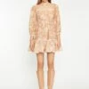 Glamorous Tan White Floral Tiered Mini-Dress 1 Glamorous Tan White Floral Tiered Mini-Dress -Glamorous Shop CK6964 DF23 01