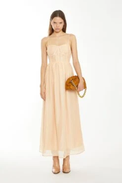 Glamorous Peach Corset Detail Maxi Dress