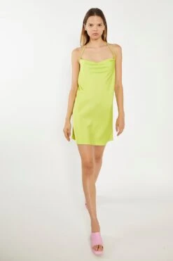 Glamorous Lime-Green Satin Cowl Halterneck Mini-Dress 9 Glamorous Lime-Green Satin Cowl Halterneck Mini-Dress -Glamorous Shop CK7062 DH50 04 2873d995 1b2f 40f2 944c 1a9fbf717630