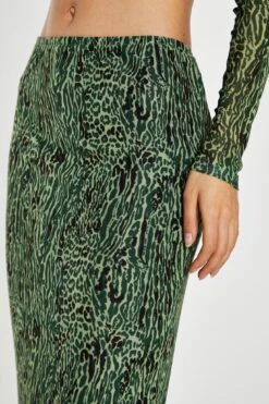 Glamorous Green-Black Animal Mesh Pencil Midi-Skirt -Glamorous Shop CK7145A DM26 04