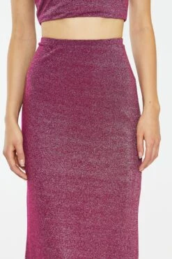 Glamorous Red-Plum Glitter Straight Maxi-Skirt -Glamorous Shop CK7257 DK39 04