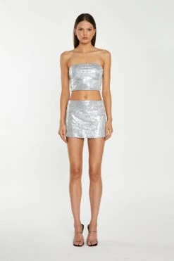 Glamorous Silver-Sequim Bandeau Crop-Top -Glamorous Shop CK7279 B07 01