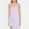 Glamorous Light-Violet Strapless Asymmetric Ruched Mini-Dress -Glamorous Shop CK7397 DO62 01
