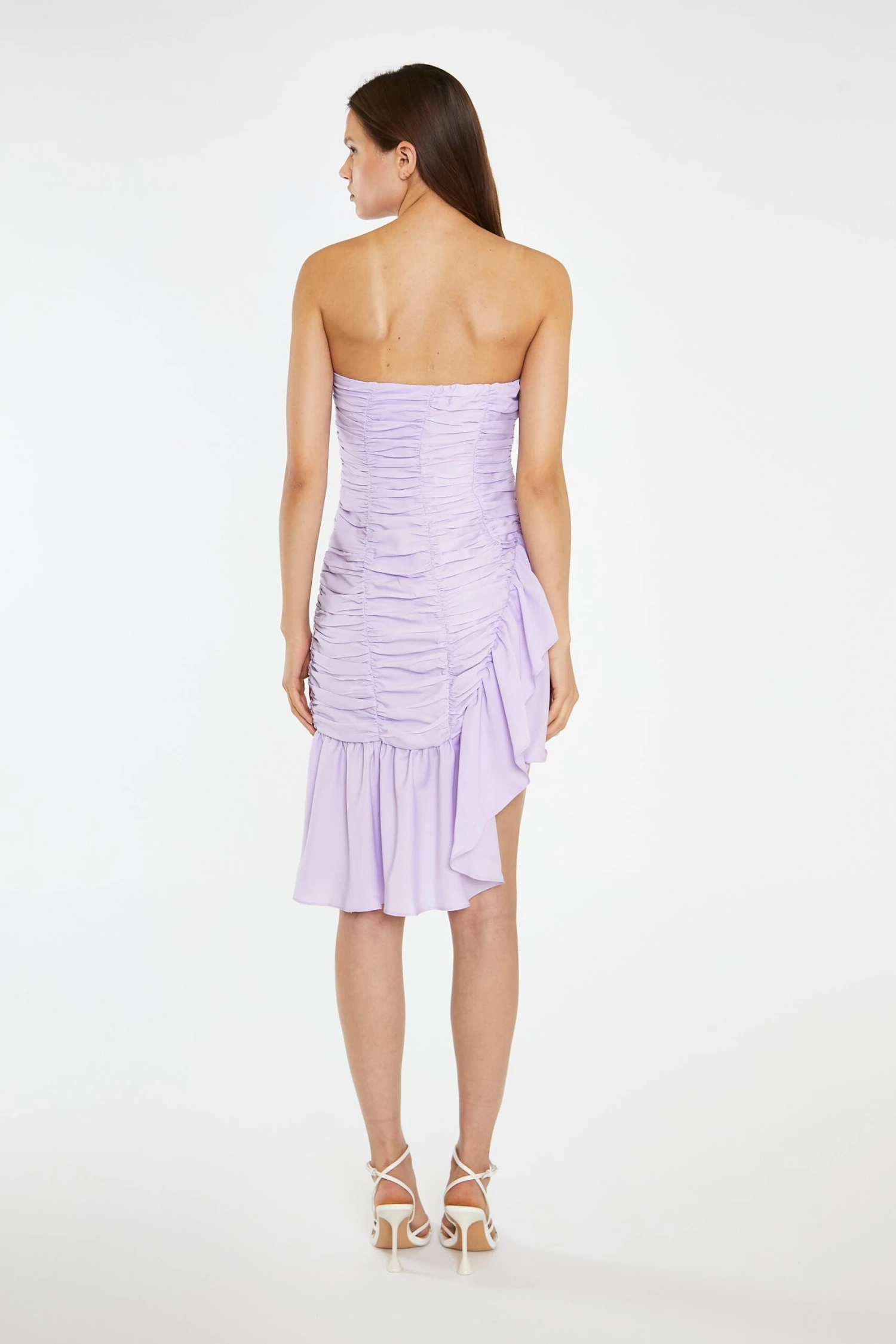 Glamorous Light-Violet Strapless Asymmetric Ruched Mini-Dress 4 Glamorous Light-Violet Strapless Asymmetric Ruched Mini-Dress - Image 2