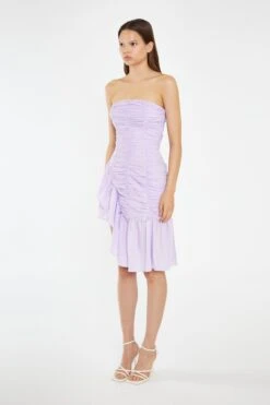 Glamorous Light-Violet Strapless Asymmetric Ruched Mini-Dress 9 Glamorous Light-Violet Strapless Asymmetric Ruched Mini-Dress -Glamorous Shop CK7397 DO62 04