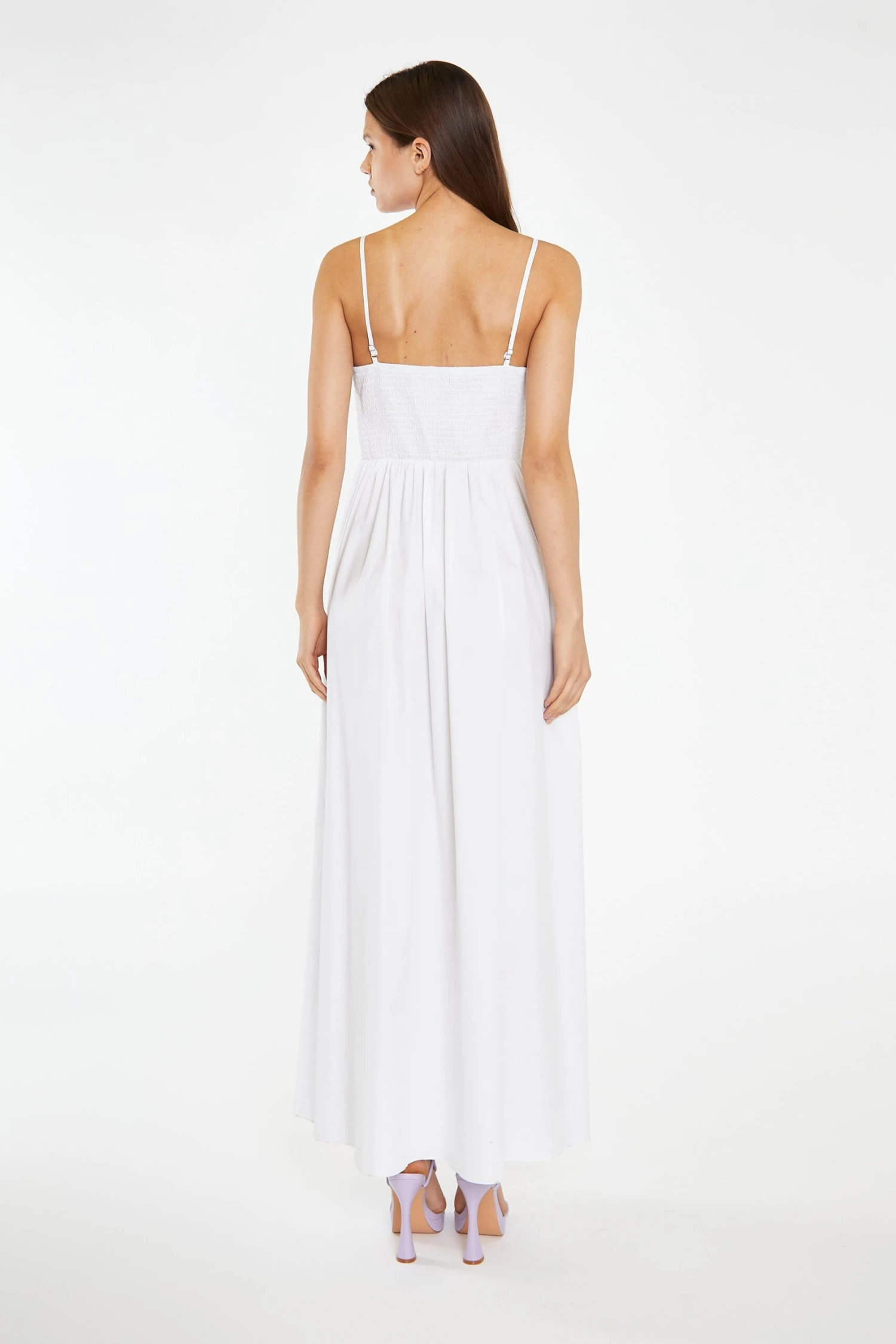 Glamorous White Shirred Bodice Maxi-Dress 4 Glamorous White Shirred Bodice Maxi-Dress - Image 2