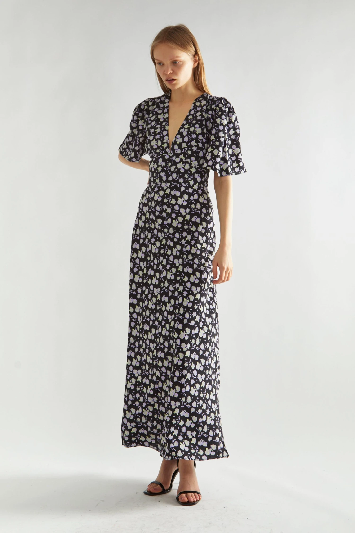 Glamorous Lilac-Rose V-Neck Maxi Tea-Dress 4 Glamorous Lilac-Rose V-Neck Maxi Tea-Dress - Image 2