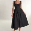 Glamorous Black Skater Midi-Dress -Glamorous Shop CK7857 BK