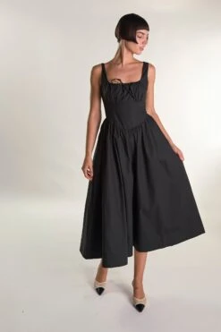 Glamorous Black Skater Midi-Dress