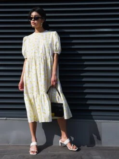 Glamorous White Yellow Flower Midi Dress -Glamorous Shop Edited 8