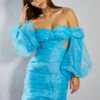 Glamorous Collection Teal Bardot Corset Mini Dress -Glamorous Shop GC0610 I81 01