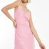 Glamorous Candy-Pink Floral Mesh Cowl Neck Mini-Dress 2 Glamorous Candy-Pink Floral Mesh Cowl Neck Mini-Dress -Glamorous Shop GC0739 DE35 01
