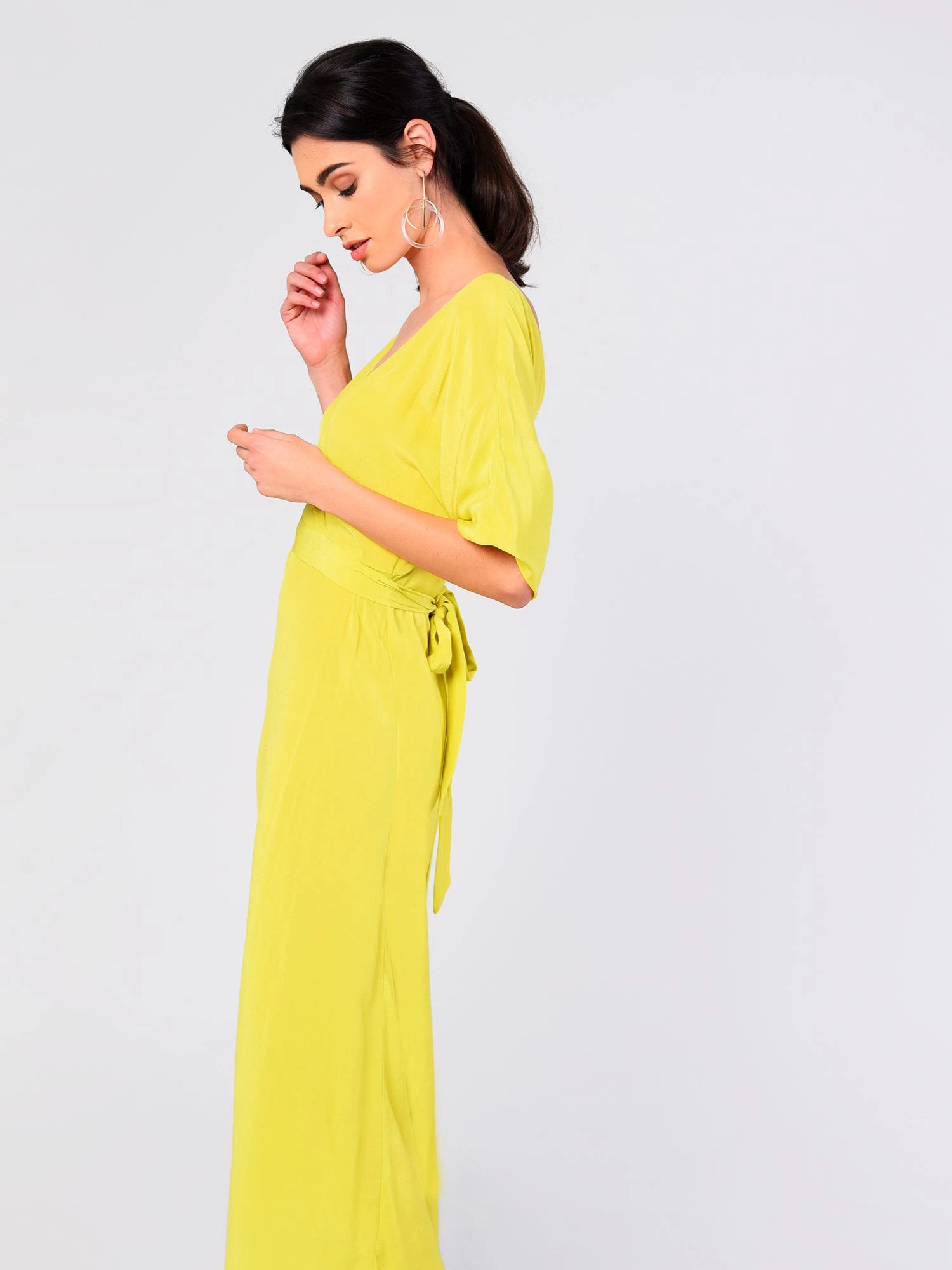 Glamorous Lime V- Neck Wrap Midi Dress 5 Glamorous Lime V- Neck Wrap Midi Dress - Image 3