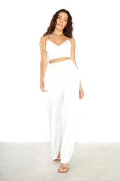Glamorous Studio White Satin Wide-Leg Trousers -Glamorous Shop GS0129A V94 03