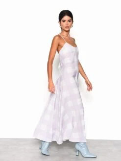 Glamorous Lilac Checkerboard Print Midi Dress -Glamorous Shop GS03291