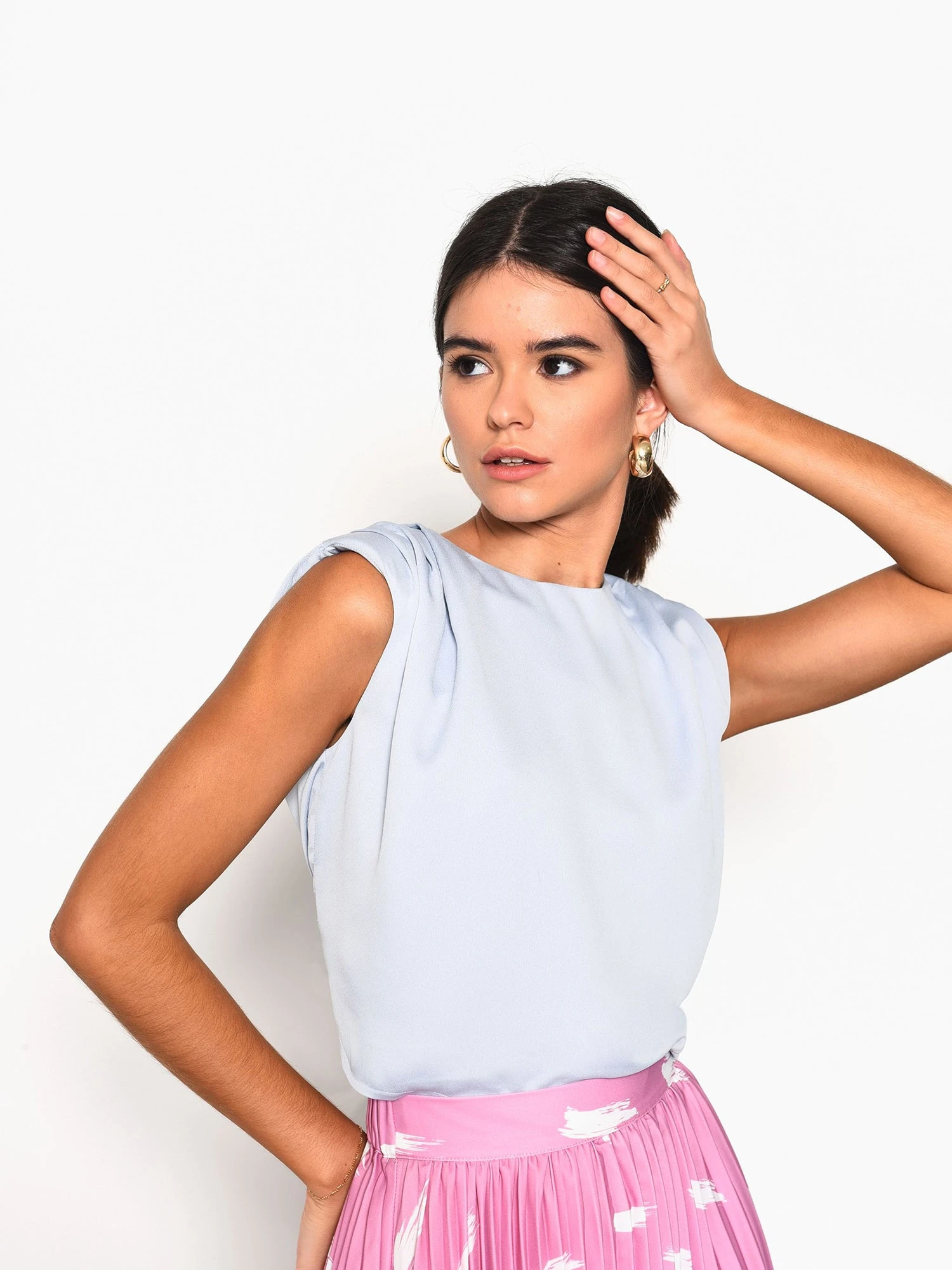 Glamorous Dusty Blue Grey Top 5 Glamorous Dusty Blue Grey Top - Image 3