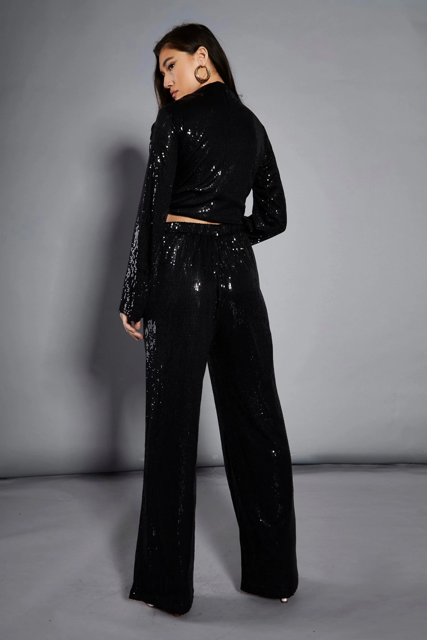 Glamorous Studio Black Sequin Trousers 4 Glamorous Studio Black Sequin Trousers - Image 2