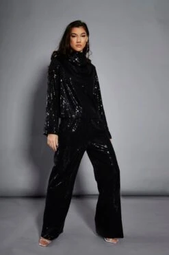 Glamorous Studio Black Sequin Trousers 8 Glamorous Studio Black Sequin Trousers -Glamorous Shop GS0425 AE05 03