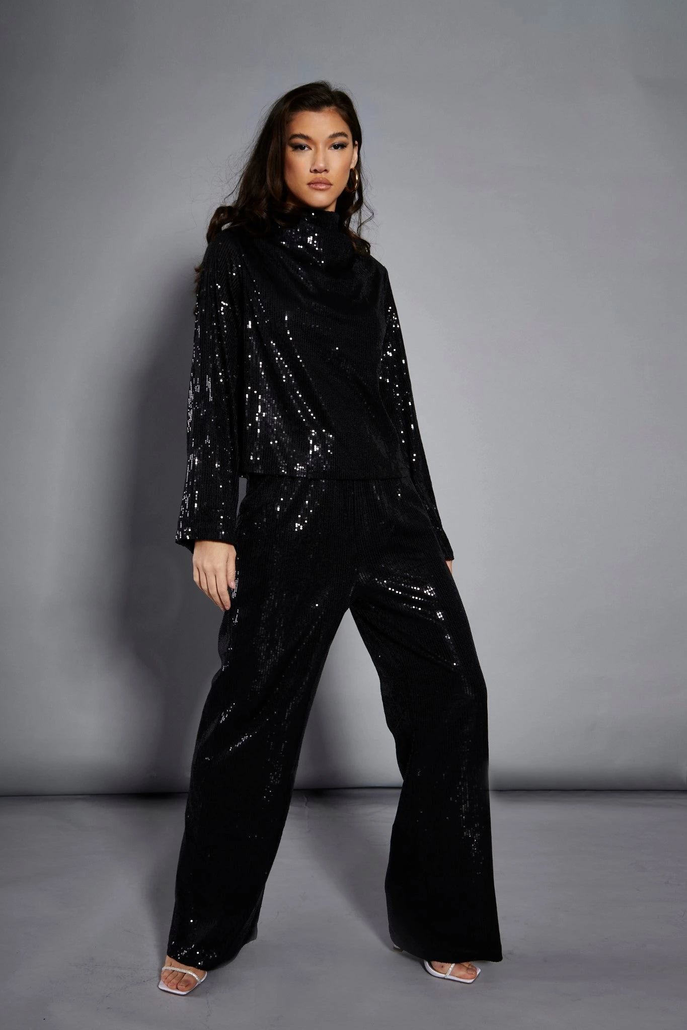 Glamorous Studio Black Sequin Trousers 5 Glamorous Studio Black Sequin Trousers - Image 3