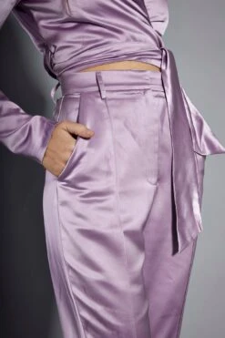 Glamorous Studio Lavender Satin Tailored Split Flared Trousers -Glamorous Shop GS0432 DB15 04
