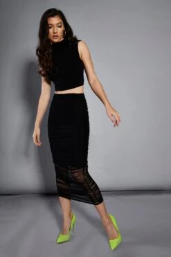 Glamorous Studio Black High Cowl Neck Crop Top -Glamorous Shop GS0434 BK 03