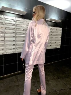 Glamorous Soft-Lilac Satin Double-Breasted Tailored Blazer 9 Glamorous Soft-Lilac Satin Double-Breasted Tailored Blazer -Glamorous Shop GS0528 DC01 04