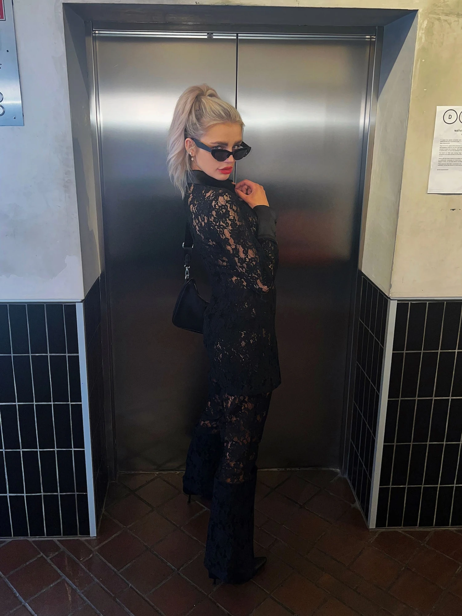 Glamorous Black Lace High-Waisted Flared Trousers 5 Glamorous Black Lace High-Waisted Flared Trousers - Image 3