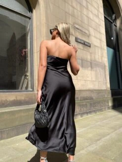 Glamorous Black-Satin Bias-Cut Strapless Midaxi-Dress -Glamorous Shop GS0565 E75 02