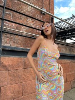 Glamorous Rainbow Swirl Asymmetric Hanky Hem Midi-dress 9 Glamorous Rainbow Swirl Asymmetric Hanky Hem Midi-dress -Glamorous Shop HC0096 DL39 03