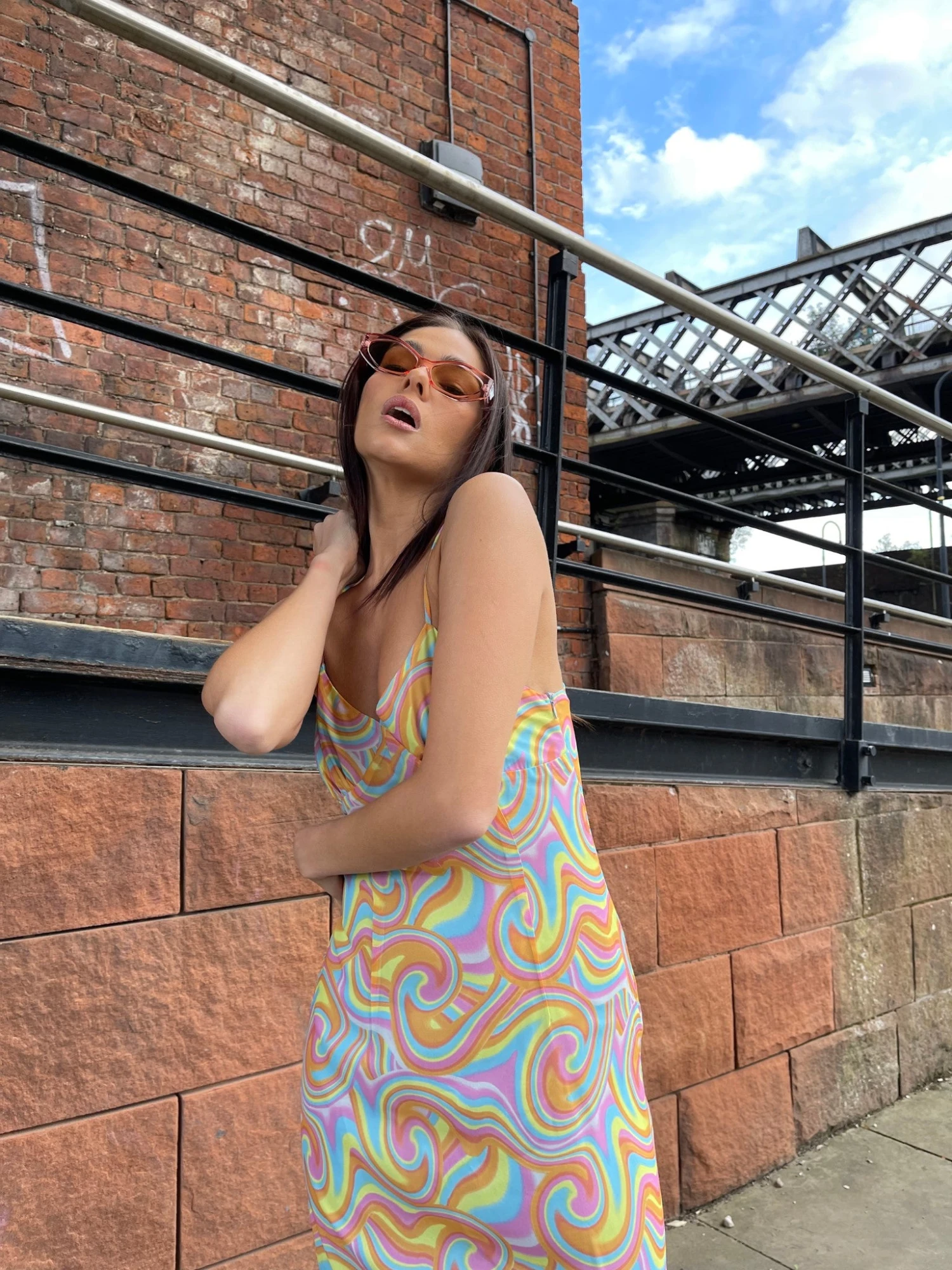 Glamorous Rainbow Swirl Asymmetric Hanky Hem Midi-dress 6 Glamorous Rainbow Swirl Asymmetric Hanky Hem Midi-dress - Image 4