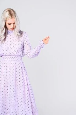 Glamorous Lilac Green Polka Dot Print Midi Dress -Glamorous Shop HP0687 BZ47 01