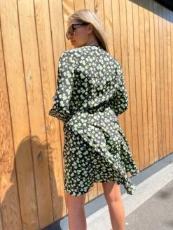 Glamorous Green Rose Long Sleeve Wrap Mini-dress 11 Glamorous Green Rose Long Sleeve Wrap Mini-dress -Glamorous Shop IMG 7331