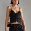 Glamorous Black-Sequin Peplum Mini-Skirt